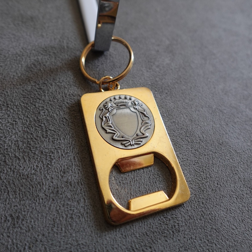 Bottle Opener Keychain Gold Tone Metal Novelty Destination Travel
